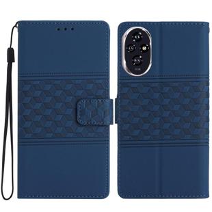 For Honor 200 Diamond Embossed Skin Feel Leather Phone Case(Dark Blue)