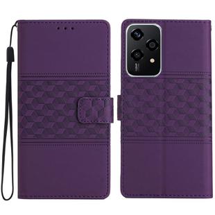 For Honor 200 Lite Global Diamond Embossed Skin Feel Leather Phone Case(Purple)