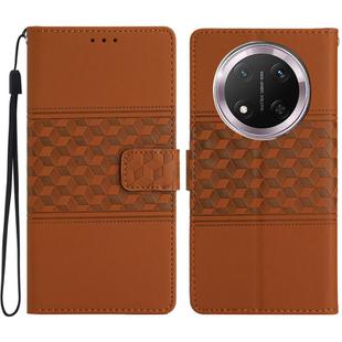 For Honor X9c Diamond Embossed Skin Feel Leather Phone Case(Brown)