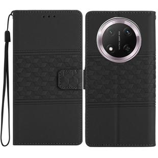 For Honor X9c Diamond Embossed Skin Feel Leather Phone Case(Black)