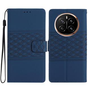 For Honor Magic7 Pro Diamond Embossed Skin Feel Leather Phone Case(Dark Blue)