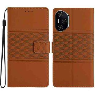 For Honor 400 Pro Global 160.8mm Diamond Embossed Skin Feel Leather Phone Case(Brown)