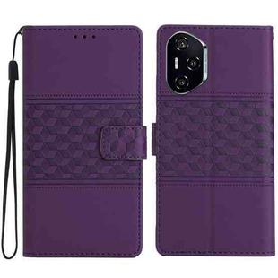 For Honor 400 Pro Global 160.8mm Diamond Embossed Skin Feel Leather Phone Case(Purple)
