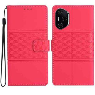 For Honor 400 Pro Global 160.8mm Diamond Embossed Skin Feel Leather Phone Case(Red)