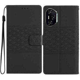 For Honor 400 Pro Global 160.8mm Diamond Embossed Skin Feel Leather Phone Case(Black)