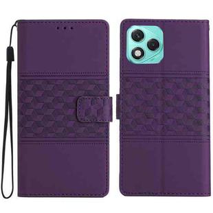 For Honor 400 Lite Global Diamond Embossed Skin Feel Leather Phone Case(Purple)