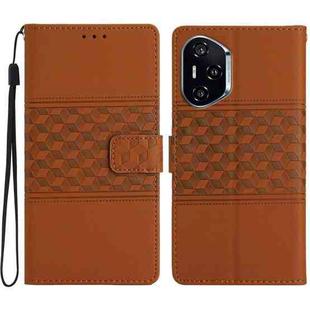 For Honor 400 Global 156.5mm Diamond Embossed Skin Feel Leather Phone Case(Brown)