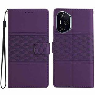 For Honor 400 Global 156.5mm Diamond Embossed Skin Feel Leather Phone Case(Purple)