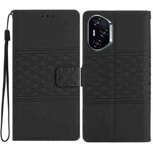 For Honor 400 Global 156.5mm Diamond Embossed Skin Feel Leather Phone Case(Black)