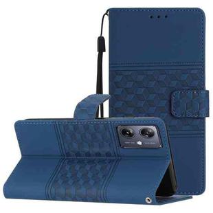 For Motorola Moto G14 4G Diamond Embossed Skin Feel Leather Phone Case(Dark Blue)