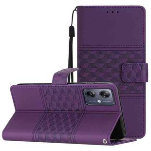 For Motorola Moto G54 5G Diamond Embossed Skin Feel Leather Phone Case(Purple)