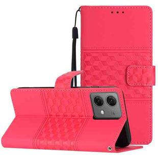 For Motorola Moto G84 5G Diamond Embossed Skin Feel Leather Phone Case(Red)