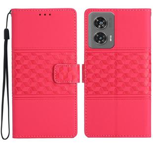 For Motorola Edge 50 Fusion Diamond Embossed Skin Feel Leather Phone Case(Red)