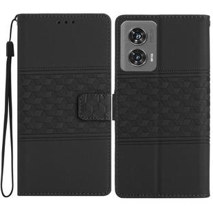 For Motorola Edge 50 Fusion Diamond Embossed Skin Feel Leather Phone Case(Black)