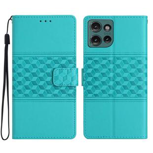 For Motorola Edge 50 5G Diamond Embossed Skin Feel Leather Phone Case(Blue)