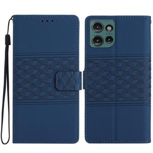 For Motorola Edge 50 5G Diamond Embossed Skin Feel Leather Phone Case(Dark Blue)