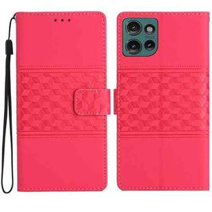 For Motorola Edge 50 5G Diamond Embossed Skin Feel Leather Phone Case(Red)