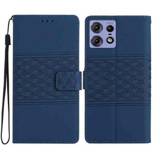 For Motorola Edge 50 Pro Diamond Embossed Skin Feel Leather Phone Case(Dark Blue)