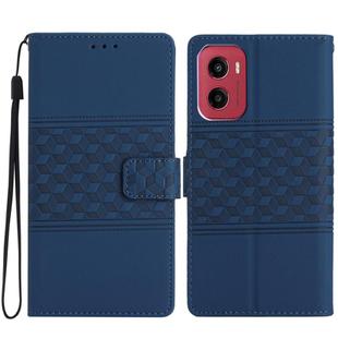 For Motorola Moto G05 Diamond Embossed Skin Feel Leather Phone Case(Dark Blue)