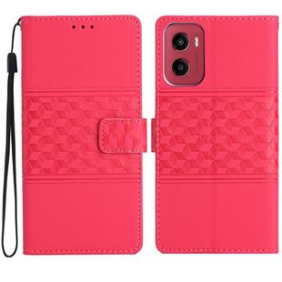 For Motorola Moto G05 Diamond Embossed Skin Feel Leather Phone Case(Red)