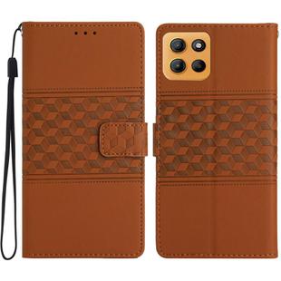 For Motorola Moto G15 Diamond Embossed Skin Feel Leather Phone Case(Brown)