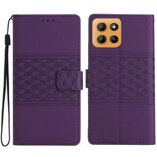 For Motorola Moto G15 Diamond Embossed Skin Feel Leather Phone Case(Purple)