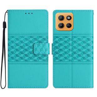 For Motorola Moto G15 Diamond Embossed Skin Feel Leather Phone Case(Blue)
