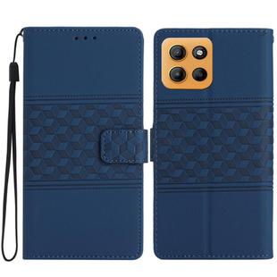 For Motorola Moto G15 Diamond Embossed Skin Feel Leather Phone Case(Dark Blue)