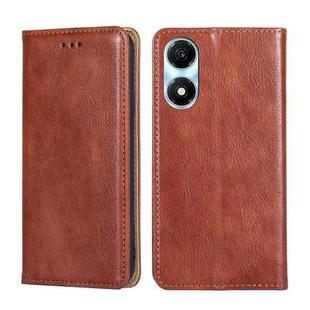 For Honor X5 Plus 4G / Play 40C Gloss Oil Solid Color Magnetic Leather Phone Case(Brown)