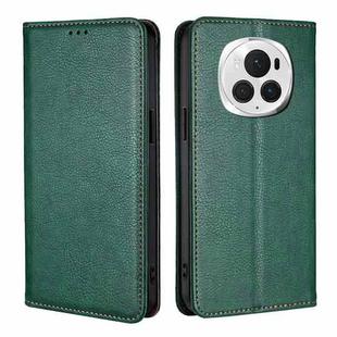 For Honor Magic6 Pro Gloss Oil Solid Color Magnetic Leather Phone Case(Green)