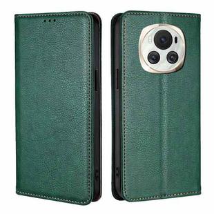 For Honor Magic6 Gloss Oil Solid Color Magnetic Leather Phone Case(Green)