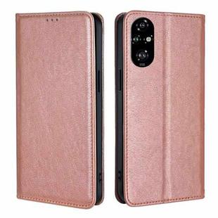 For Honor 200 Pro 5G Gloss Oil Solid Color Magnetic Leather Phone Case(Rose Gold)