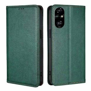 For Honor 200 Pro 5G Gloss Oil Solid Color Magnetic Leather Phone Case(Green)