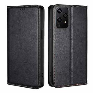 For Honor 200 Lite 5G Global Gloss Oil Solid Color Magnetic Leather Phone Case(Black)