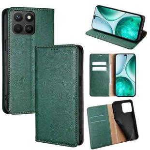 For Honor X8c 4G Gloss Oil Solid Color Magnetic Leather Phone Case(Green)