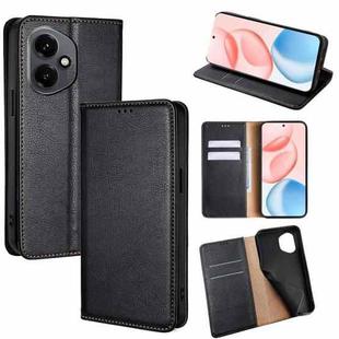 For Honor 400 Global 156.5mm Gloss Oil Solid Color Magnetic Leather Phone Case(Black)