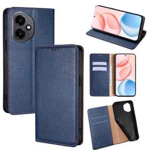 For Honor 400 Global 156.5mm Gloss Oil Solid Color Magnetic Leather Phone Case(Blue)