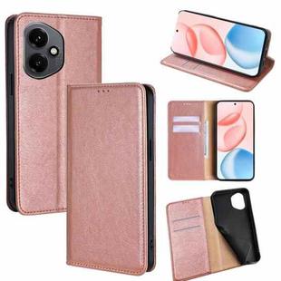 For Honor 400 Global 156.5mm Gloss Oil Solid Color Magnetic Leather Phone Case(Rose Gold)