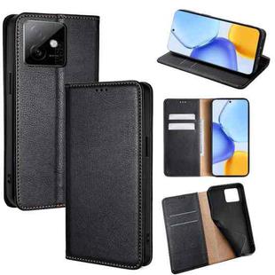 For Honor X60 GT 5G Gloss Oil Solid Color Magnetic Leather Phone Case(Black)