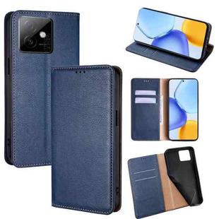 For Honor X60 GT 5G Gloss Oil Solid Color Magnetic Leather Phone Case(Blue)