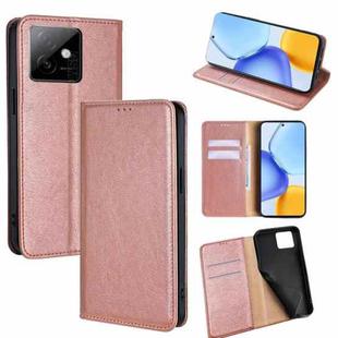For Honor X60 GT 5G Gloss Oil Solid Color Magnetic Leather Phone Case(Rose Gold)