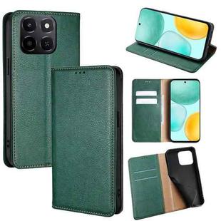 For Honor X6c 4G Gloss Oil Solid Color Magnetic Leather Phone Case(Green)