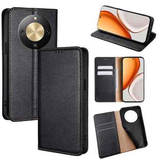 For Honor X70 5G Gloss Oil Solid Color Magnetic Leather Phone Case(Black)