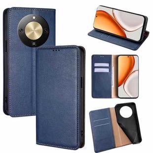 For Honor X70 5G Gloss Oil Solid Color Magnetic Leather Phone Case(Blue)
