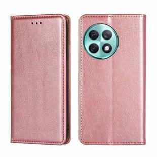 For OnePlus Ace 2 Pro Gloss Oil Solid Color Magnetic Leather Phone Case(Rose Gold)