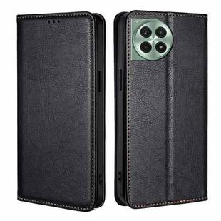 For OnePlus Ace 3 Pro 5G Gloss Oil Solid Color Magnetic Leather Phone Case(Black)