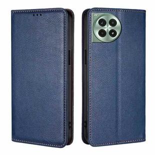 For OnePlus Ace 3 Pro 5G Gloss Oil Solid Color Magnetic Leather Phone Case(Blue)
