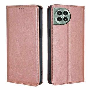 For OnePlus Ace 3 Pro 5G Gloss Oil Solid Color Magnetic Leather Phone Case(Rose Gold)