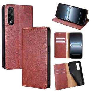 For OnePlus Ace 5 Ultra / Nord 5 Gloss Oil Solid Color Magnetic Leather Phone Case(Brown)