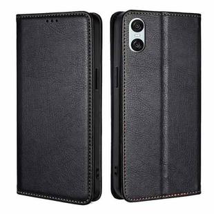 For Sony Xperia 10 VI Gloss Oil Solid Color Magnetic Leather Phone Case(Black)